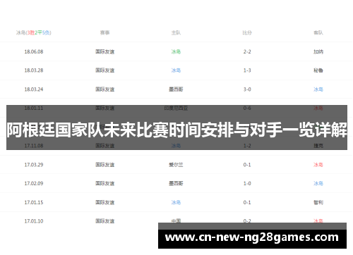 阿根廷国家队未来比赛时间安排与对手一览详解 阿根廷国家队未来比赛时间安排与对手一览详解